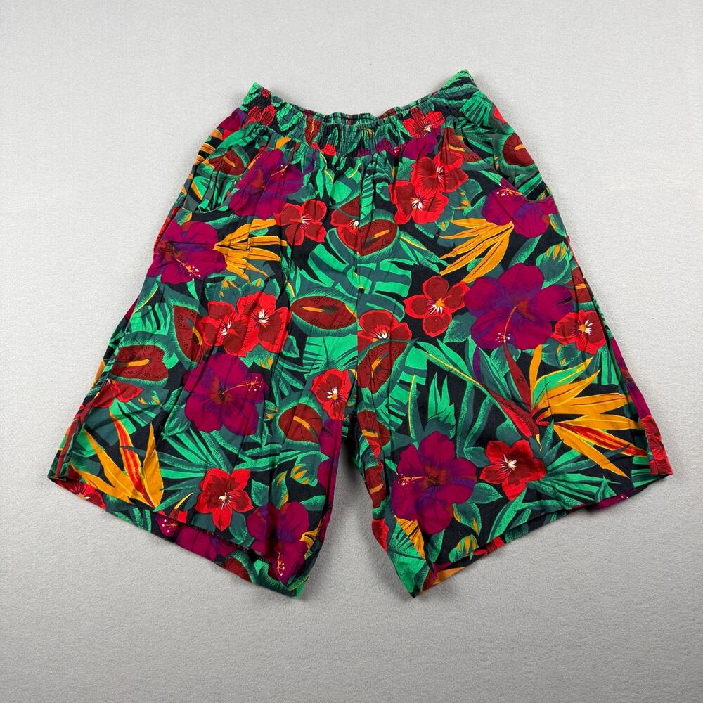 Vintage Teddi Sport Tropical Floral Cotton Shorts M